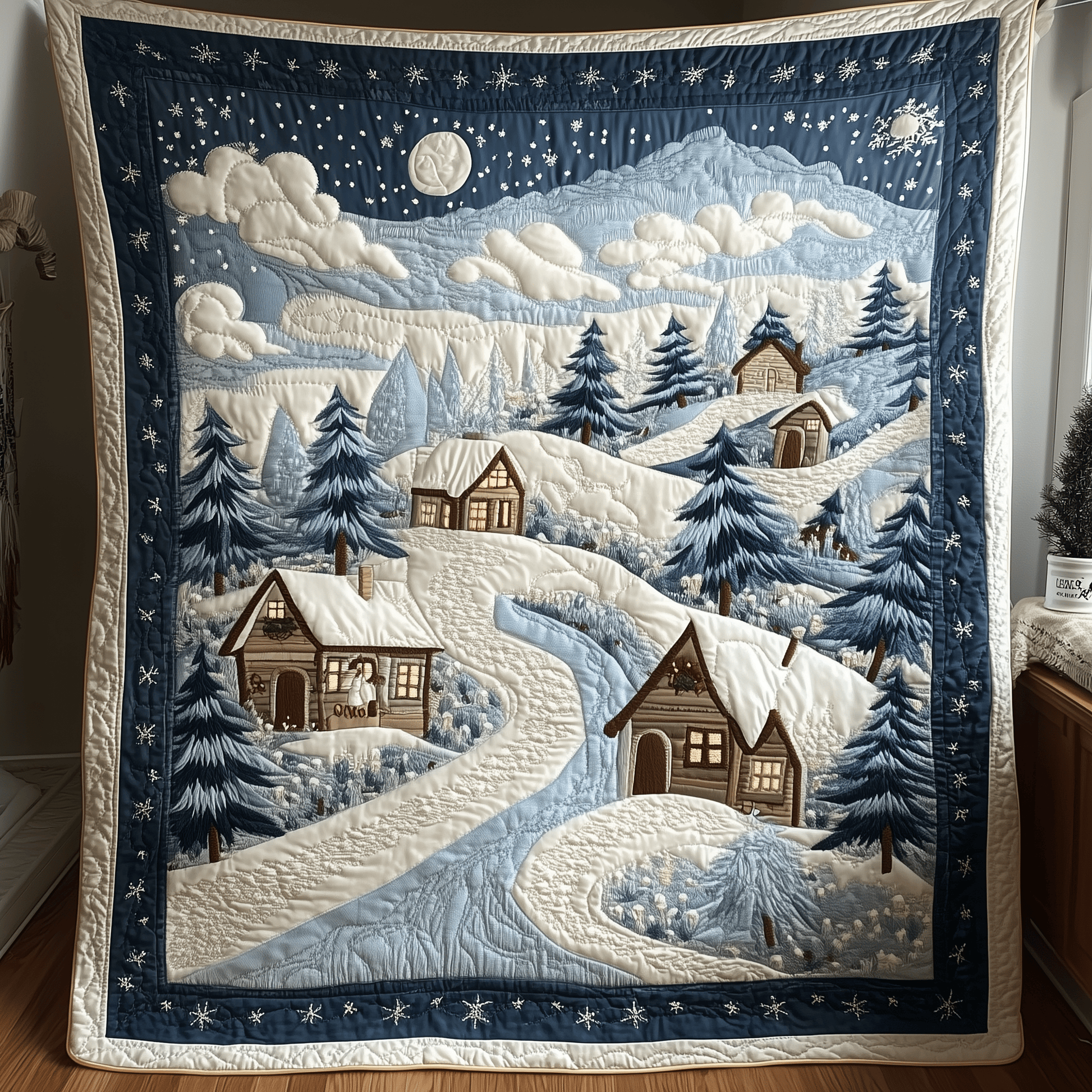Christmas Village Quilted Blanket GFTOAB996