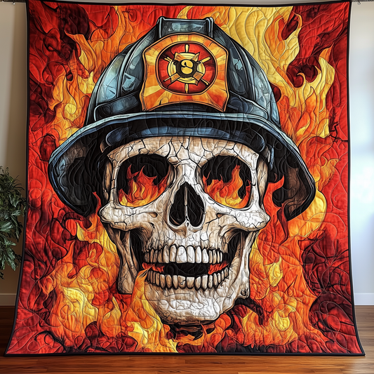Firefighter Skull Quilted Blanket GFTONL1455