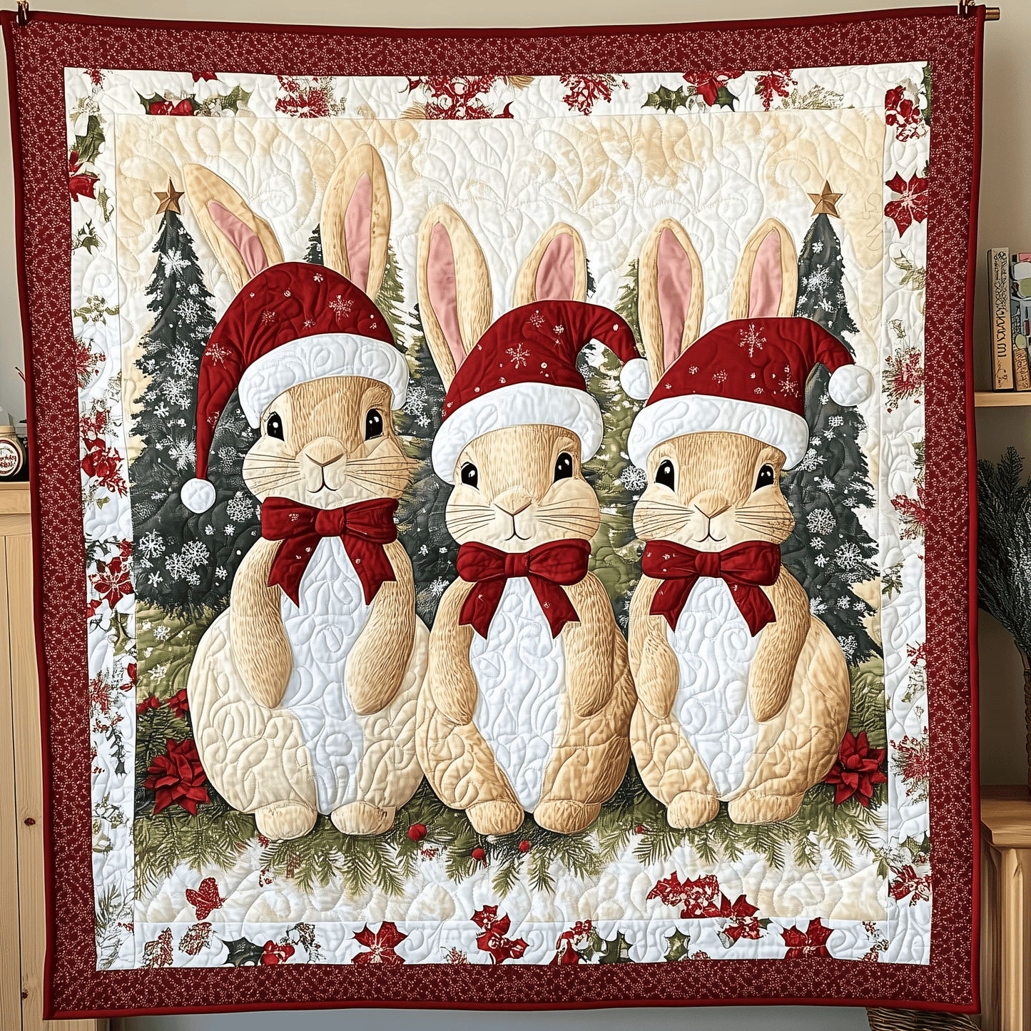 Joyful Rabbit Quilted Blanket GFTOHD1039