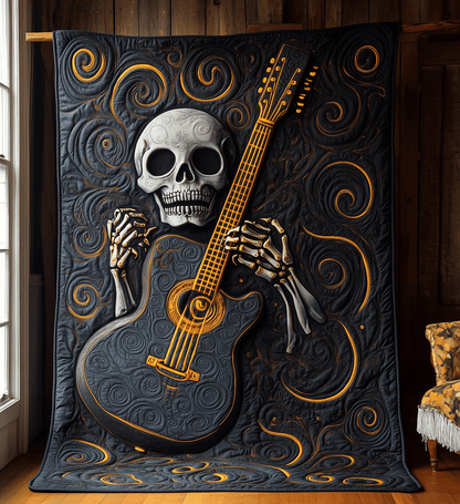 Skull Faced Guitar Quilted Blanket GFTOTL1225