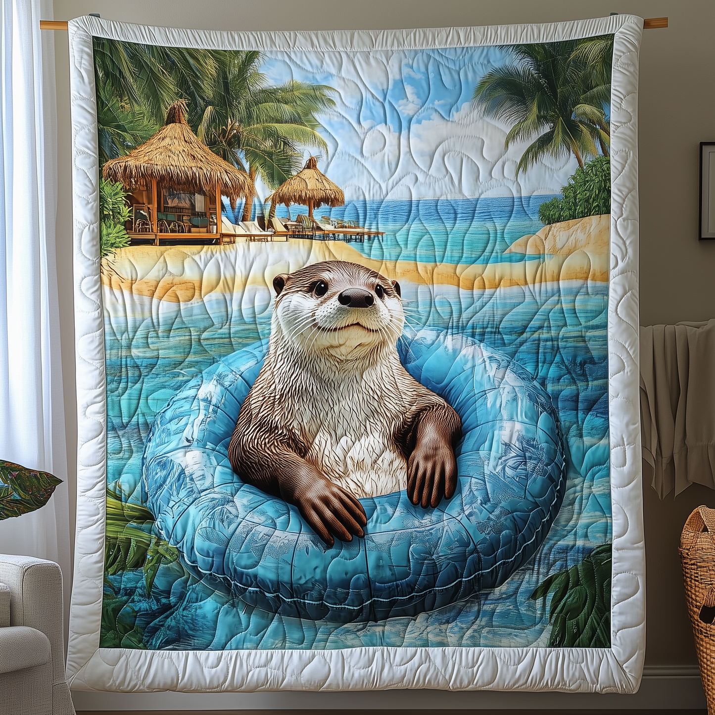 Otter Chillin' Paradise Quilted Blanket GFTOHD283