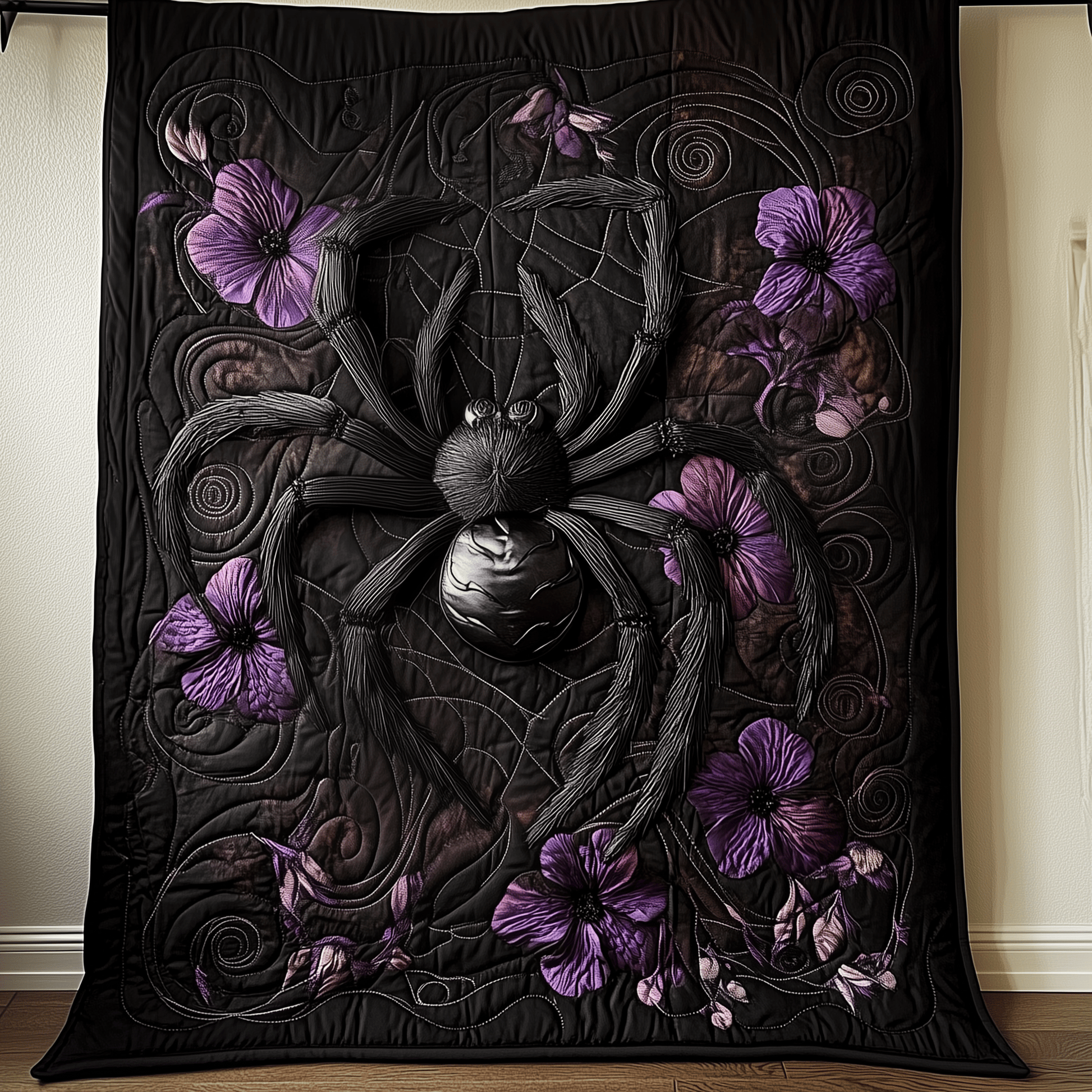 Black Spider Quilted Blanket GFTOAB1339