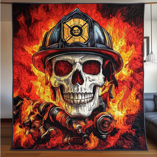 Firefighter Skull Quilted Blanket GFTONL1459