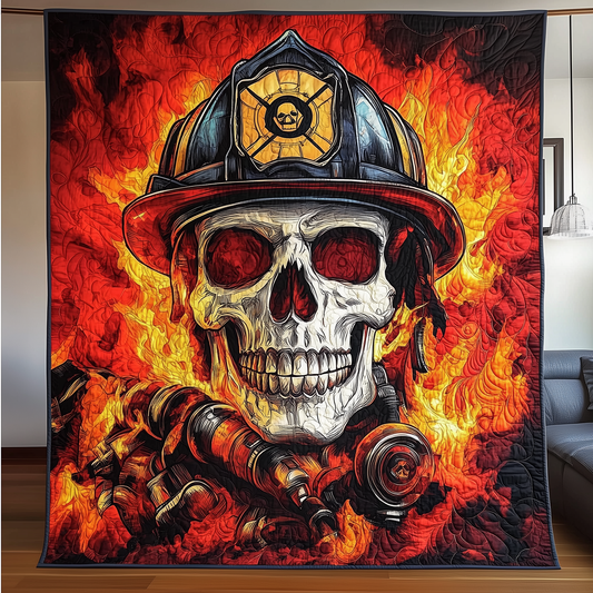 Firefighter Skull Quilted Blanket GFTONL1459