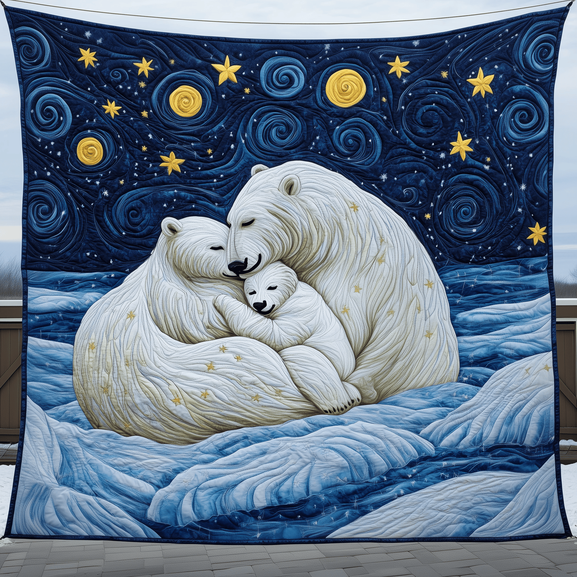 Polar Bear Family Quilted Blanket GFTOAB663
