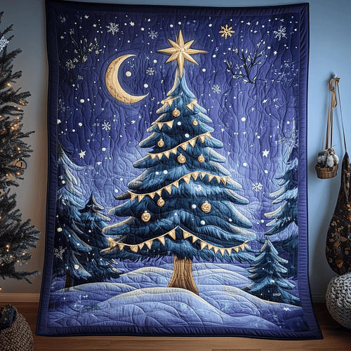 Elegant Christmas Tree Quilted Blanket GFTOAB964