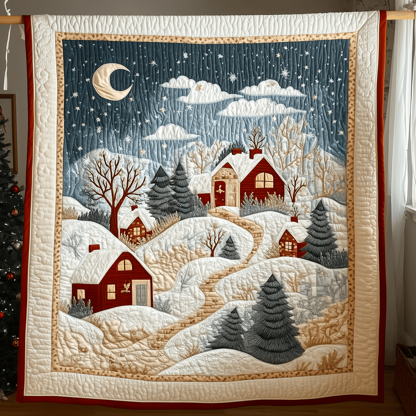 Christmas Village Quilted Blanket GFTOAB1001