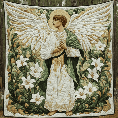 Angel With Lilies Quilted Blanket GFTOAB591
