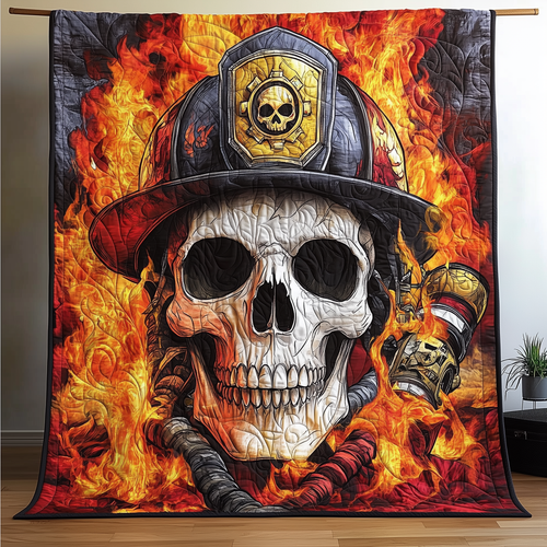 Firefighter Skull Quilted Blanket GFTONL1456