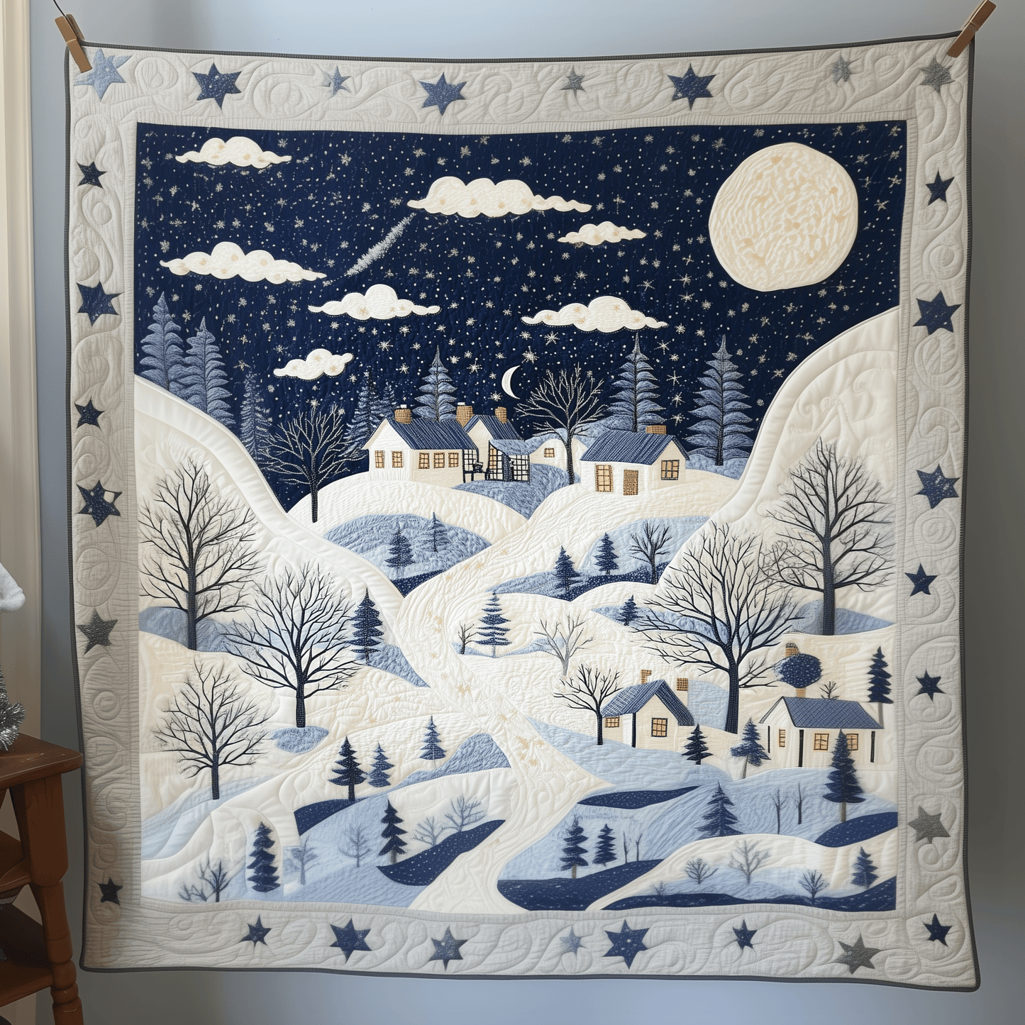 Christmas Village Quilted Blanket GFTOAB998