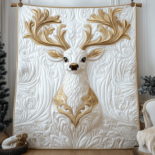 Elegant Reindeer Quilted Blanket GFTOTP692