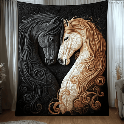 Horse Romance of Love Quilted Blanket GFTOTL1405