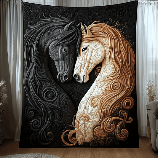 Horse Romance of Love Quilted Blanket GFTOTL1405