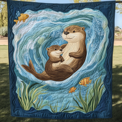 Floating Otter Bliss Quilted Blanket GFTOHD290
