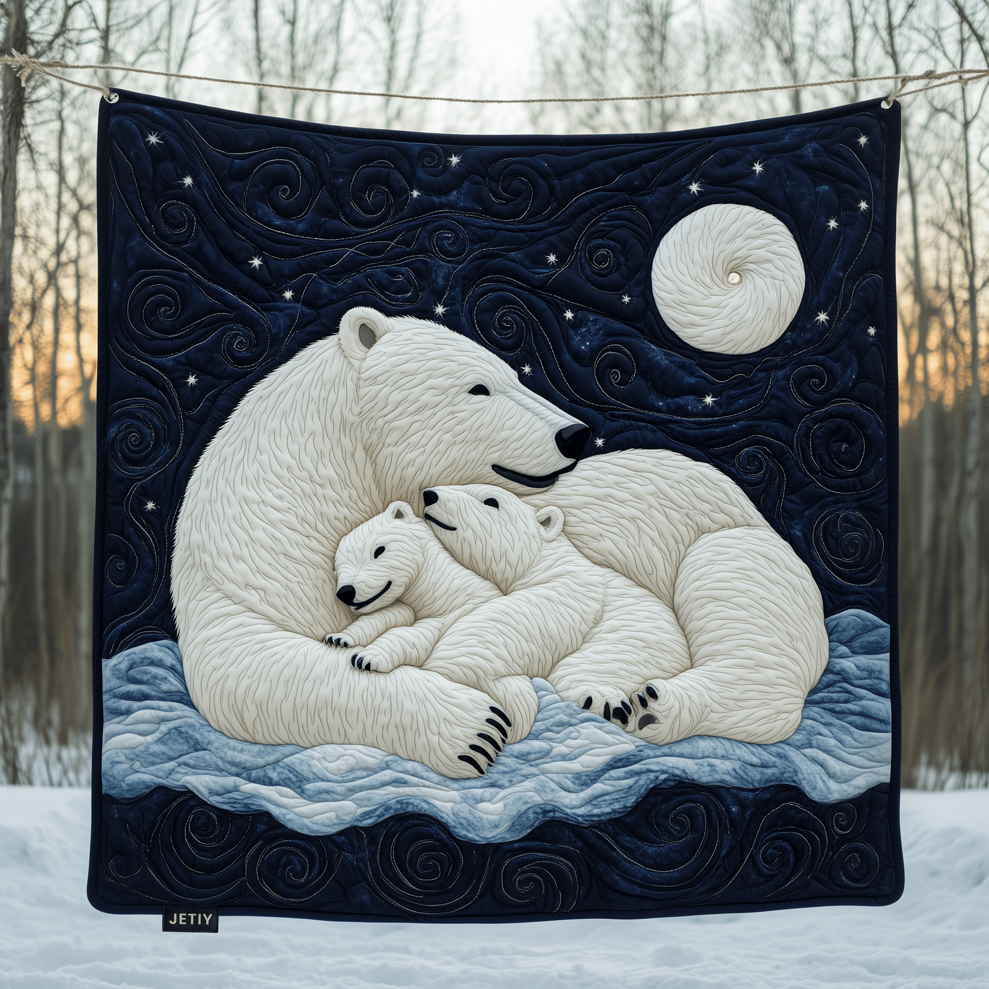 Polar Bear Family Quilted Blanket GFTOAB662