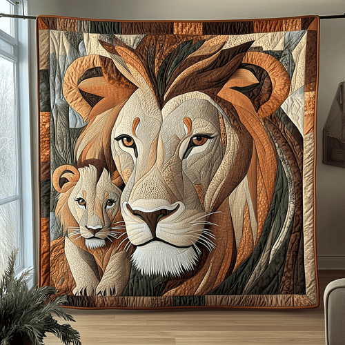 Lion and Mom Bond of Love Quilted Blanket GFTOTL1521