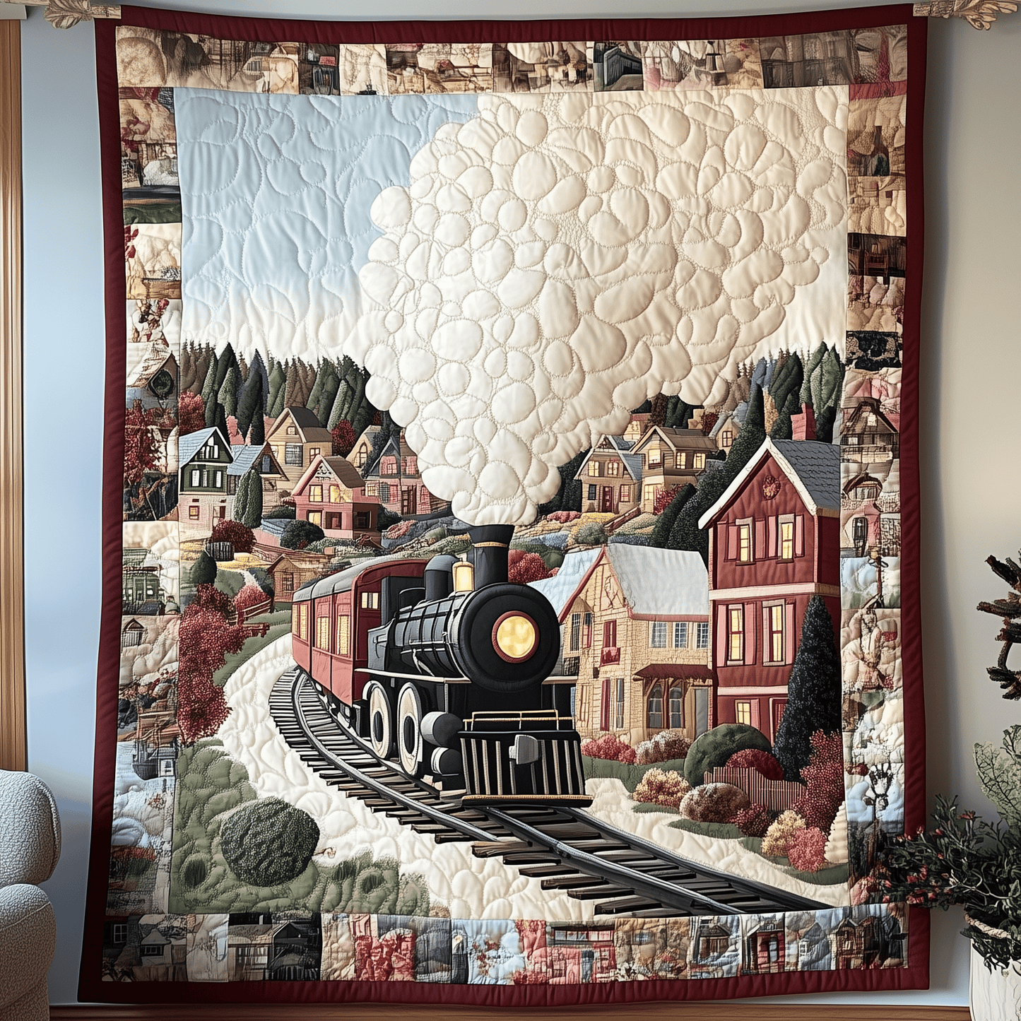 Christmas Train to Wonderland Quilted Blanket GFTOTP1225