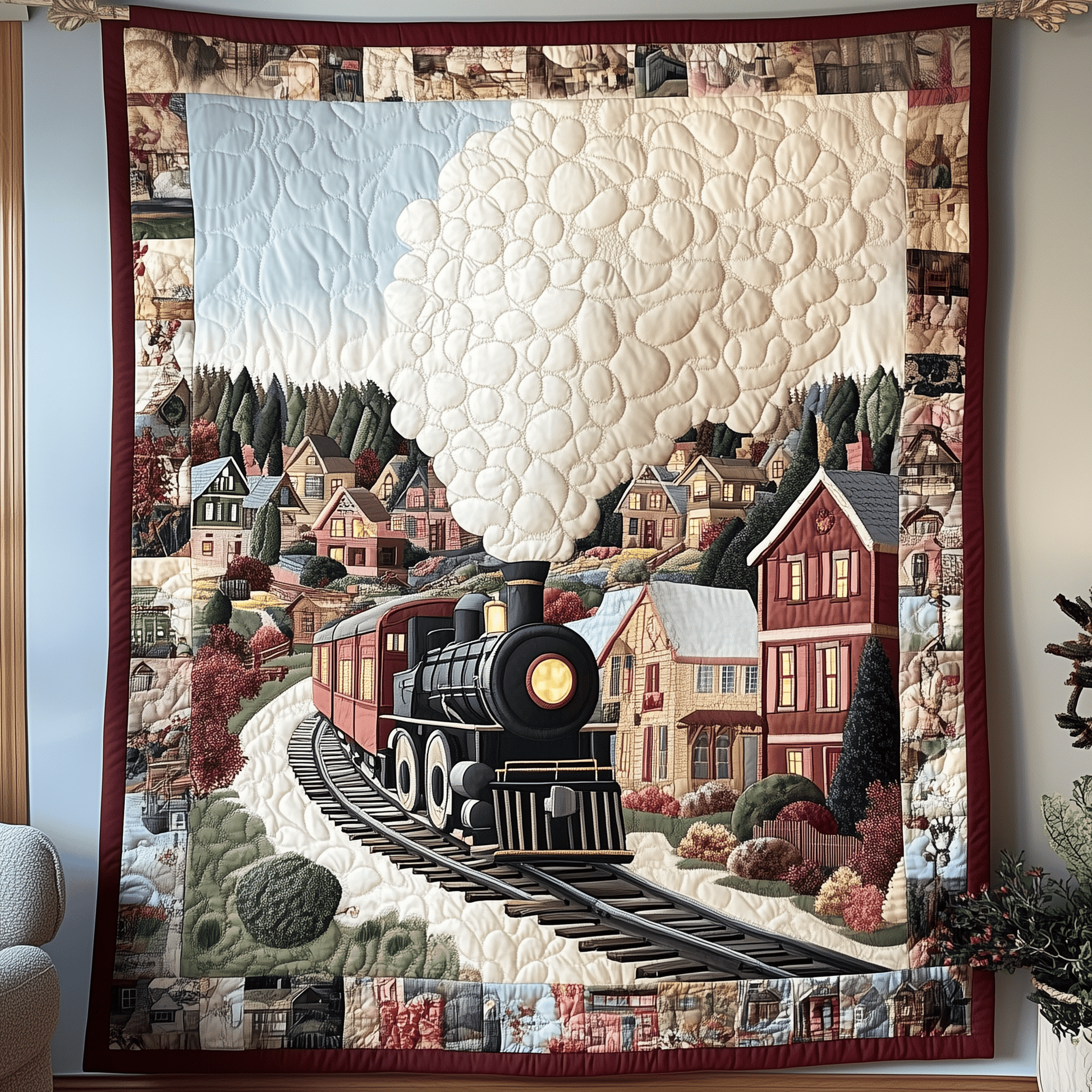 Christmas Train to Wonderland Quilted Blanket GFTOTP1225