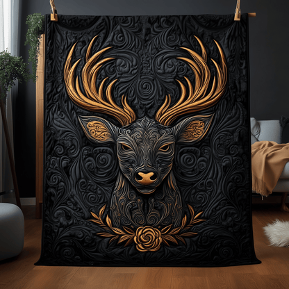 Elegant Reindeer Quilted Blanket GFTOTP694