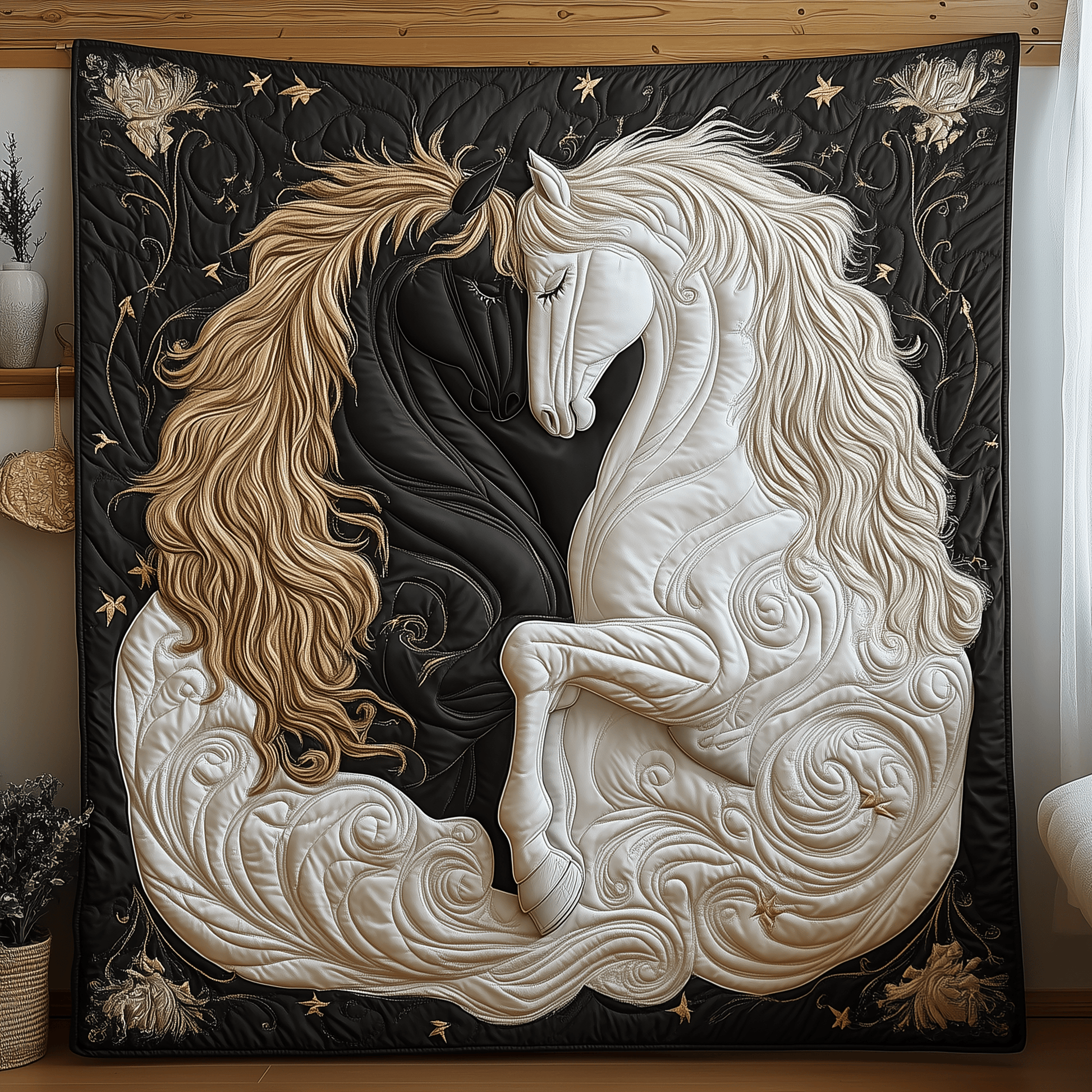 Horse Romance of Love Quilted Blanket GFTOTL1406