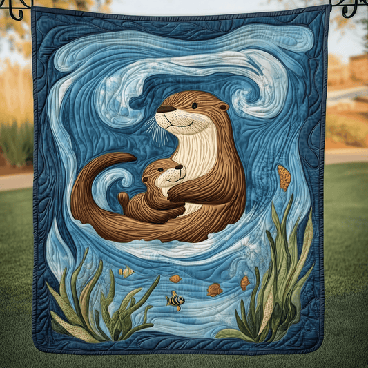Floating Otter Bliss Quilted Blanket GFTOHD291