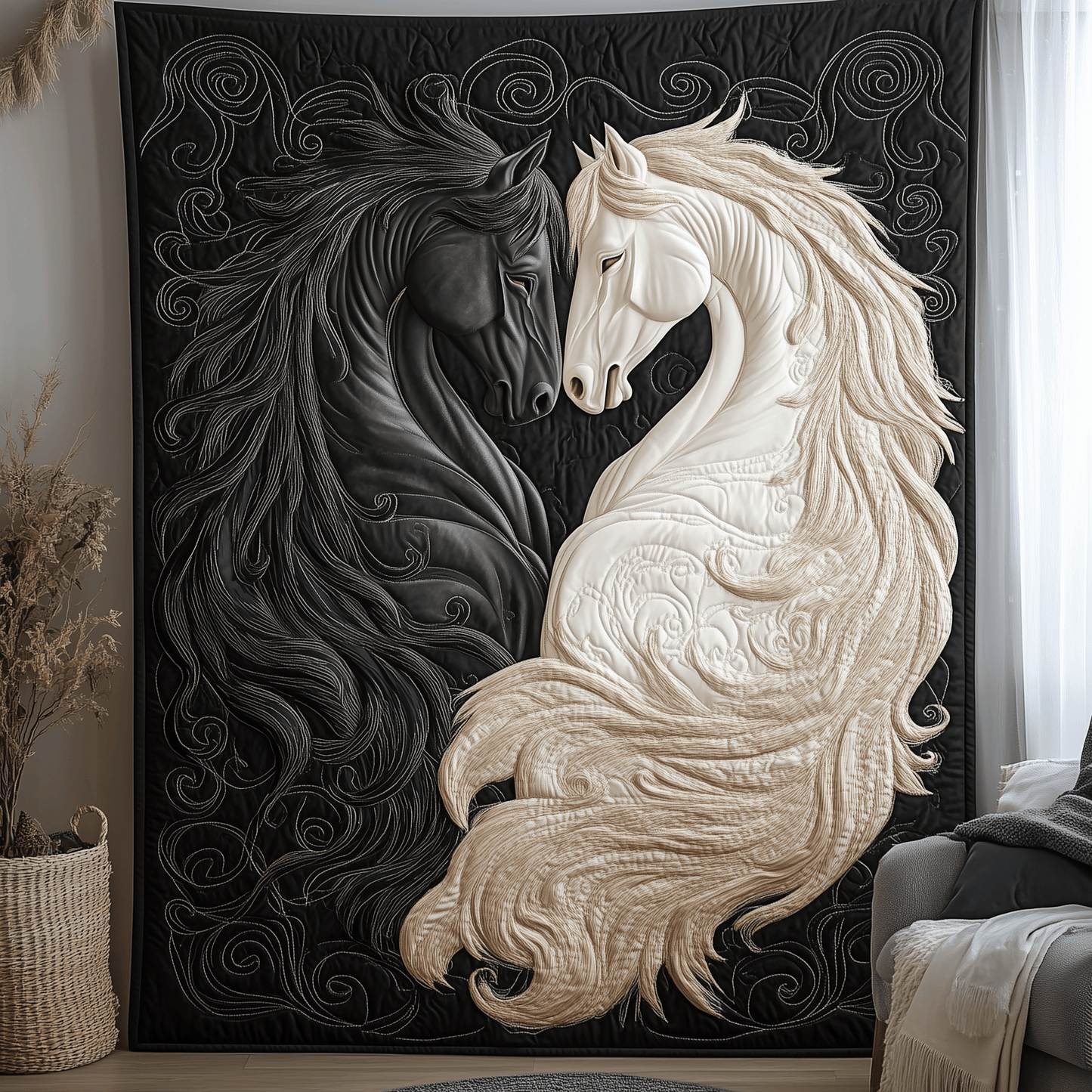 Horse Romance of Love Quilted Blanket GFTOTL1408