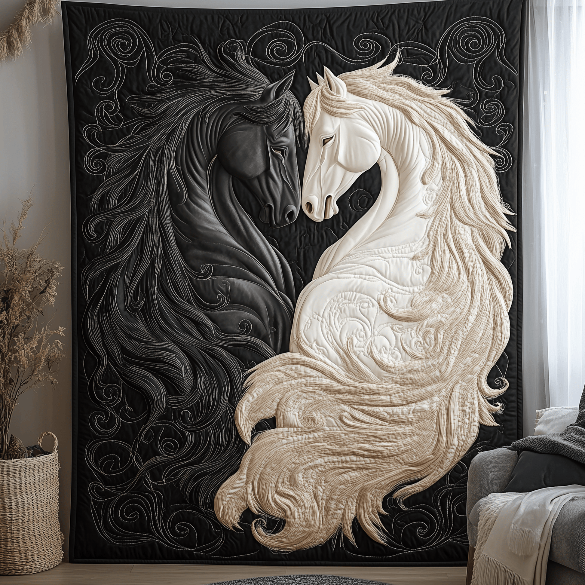 Horse Romance of Love Quilted Blanket GFTOTL1408