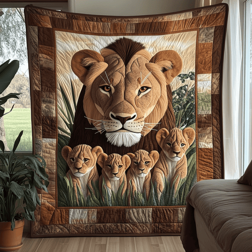 Lion and Mom Bond of Love Quilted Blanket GFTOTL1523