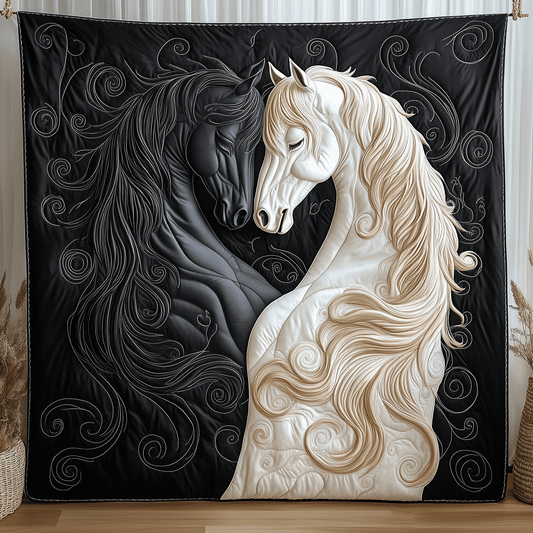 Horse Romance of Love Quilted Blanket GFTOTL1407