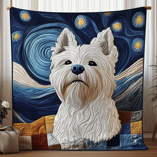 Starry Night Westie Quilted Blanket GFTOTP227