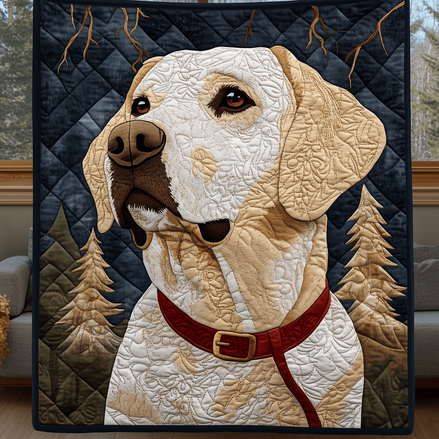 Gazing Upon Life Labrador Retriever Quilted Blanket GFTONL969