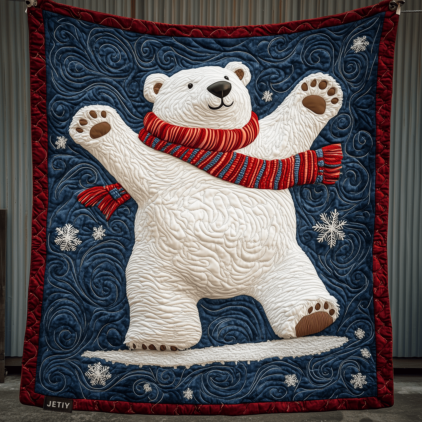 Polar Bear Ice Skating Quilted Blanket GFTOAB665