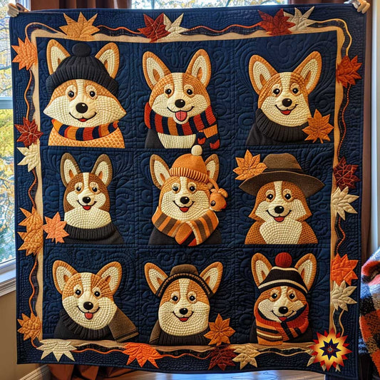 Corgi Autumn Adventure WN1610008CL Quilt
