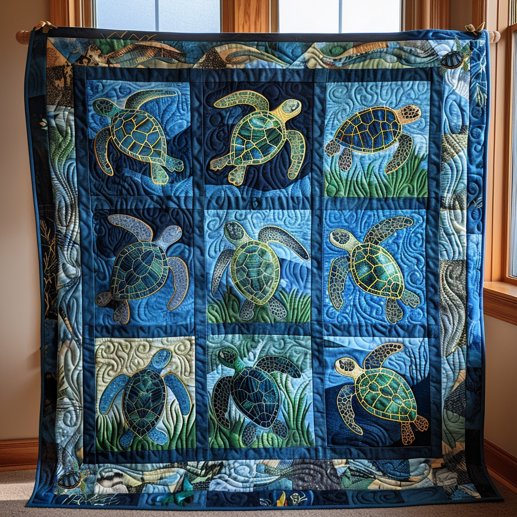 Love Sea Turtles XR1610003CL Quilt