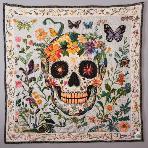 Flower Skull WU2610004CL Quilt
