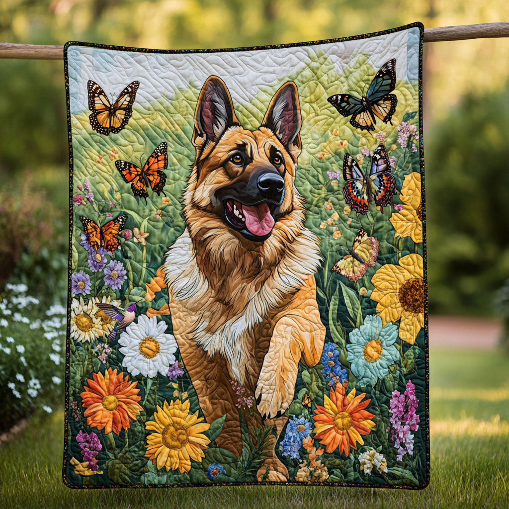 German Shepherd Flower WT1610013CL Quilt