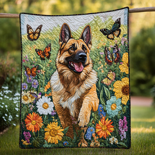 German Shepherd Flower WT1610013CL Quilt