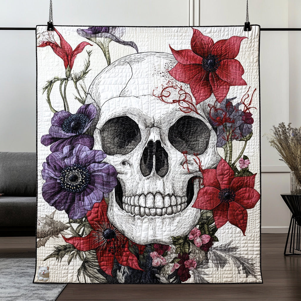 Flower Skull WU2110001CL Quilt