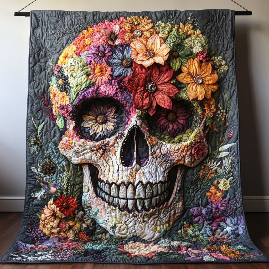 Flower Skull WU2110006CL Quilt
