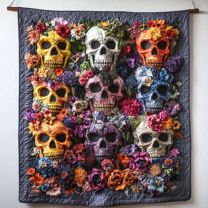 Flower Skulls WU1810003CL Quilt