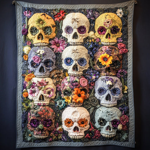 Flower Skulls WU1810005CL Quilt