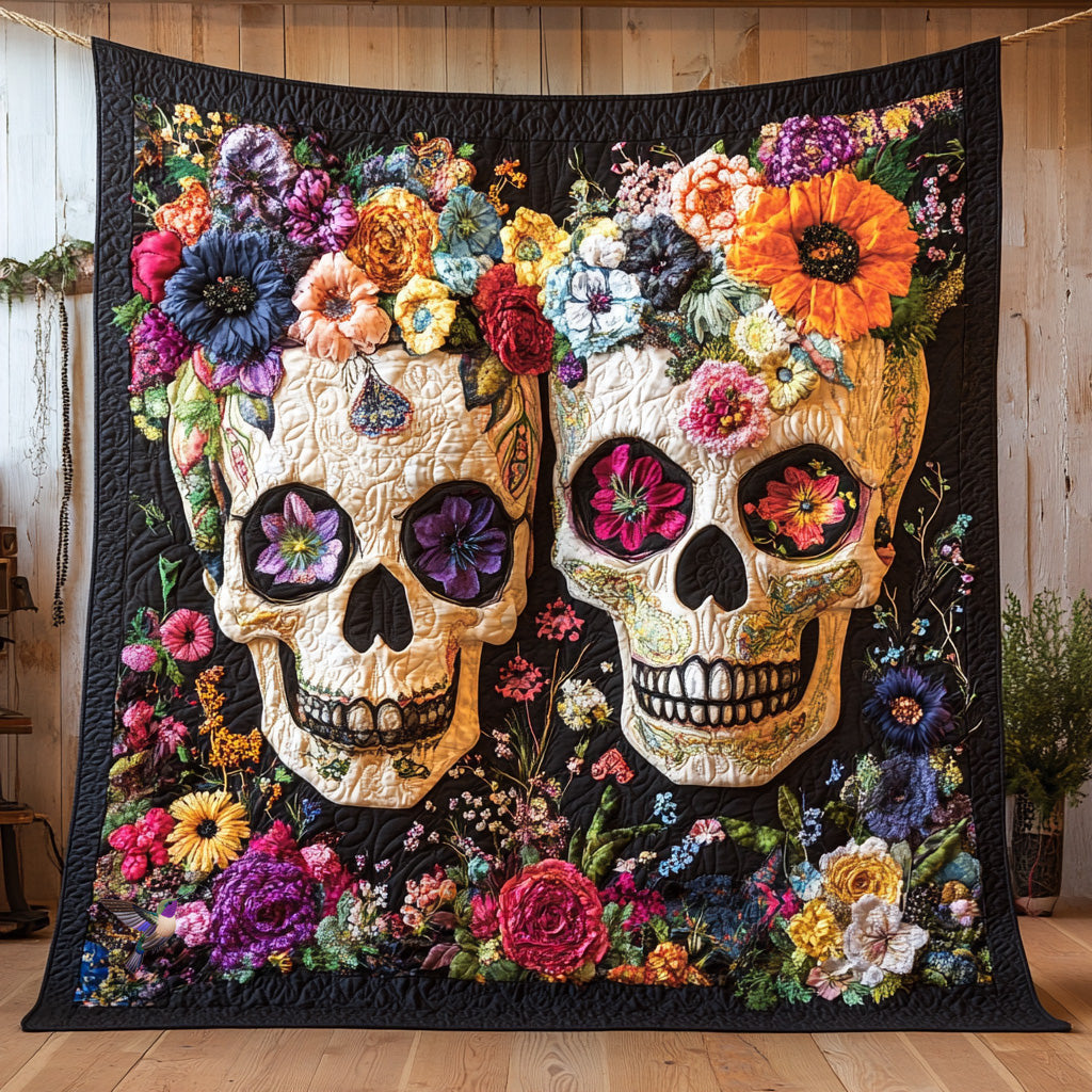Flower Skull WU2110008CL Quilt