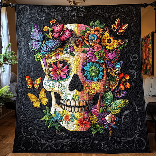 Flower Skull WU2610011CL Quilt