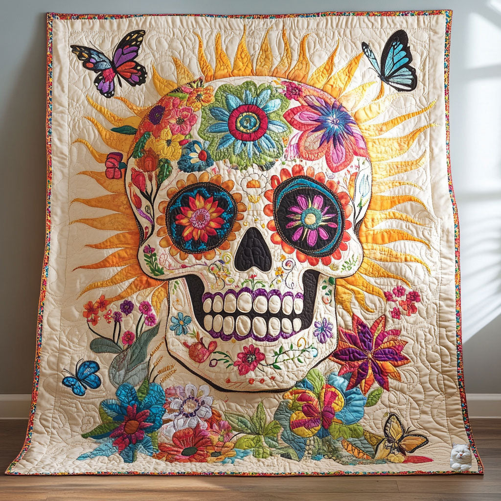 Flower Skull WU2610006CL Quilt