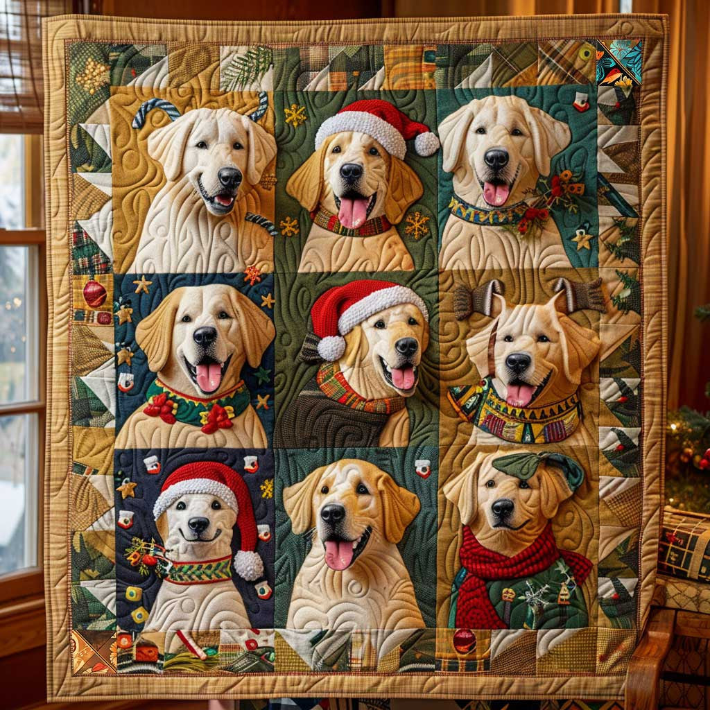 Golden Retriever Christmas Joy WN1810019CL Quilt
