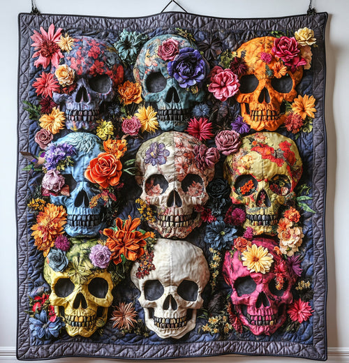 Flower Skulls WU1810001CL Quilt