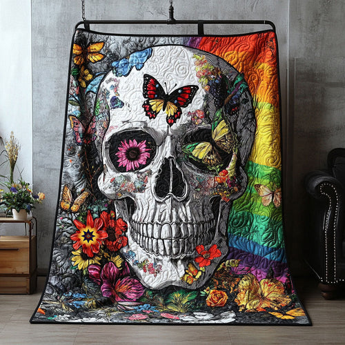 Flower Skull WU2610012CL Quilt