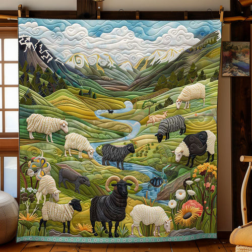 Peaceful Sheep Valley WP2210023CL Quilt