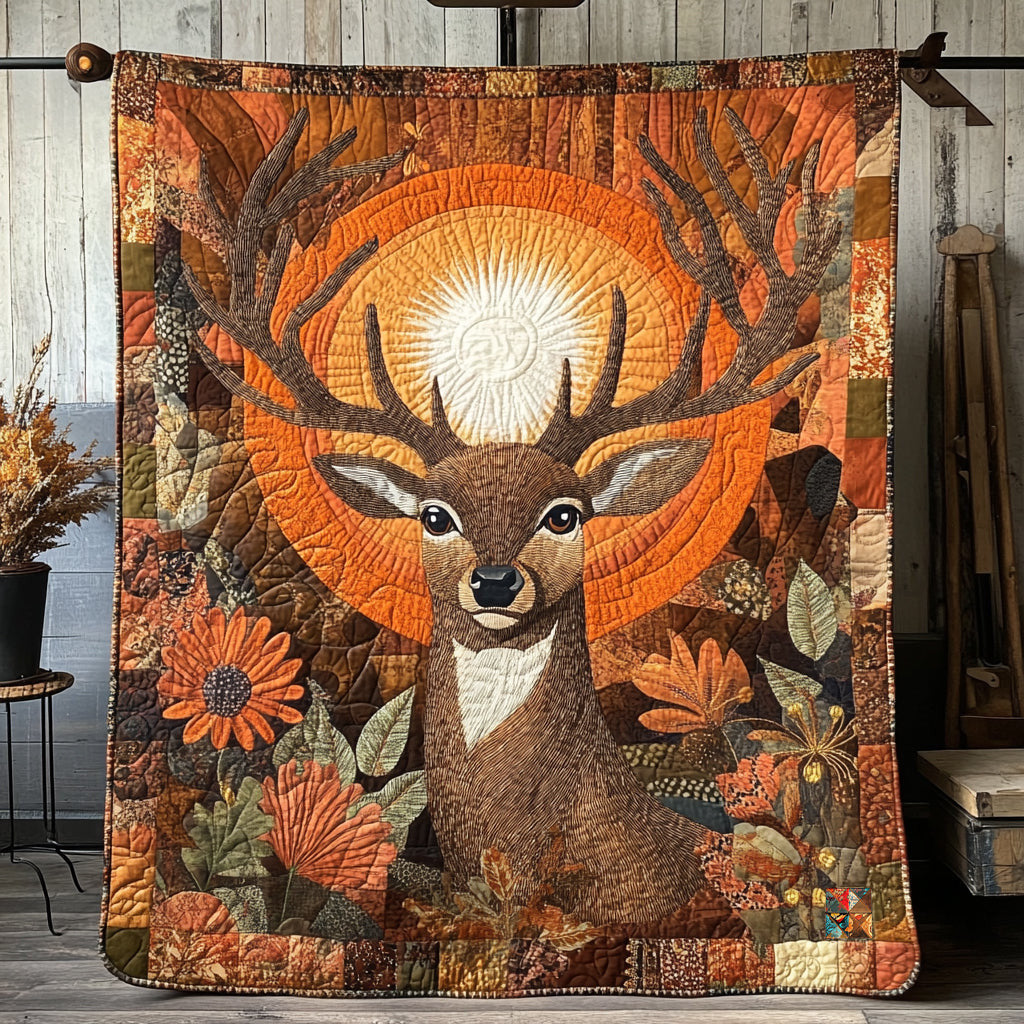 Reindeer Glowing Night WU3110031CL Quilt