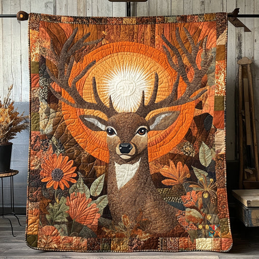 Reindeer Glowing Night WU3110031CL Quilt